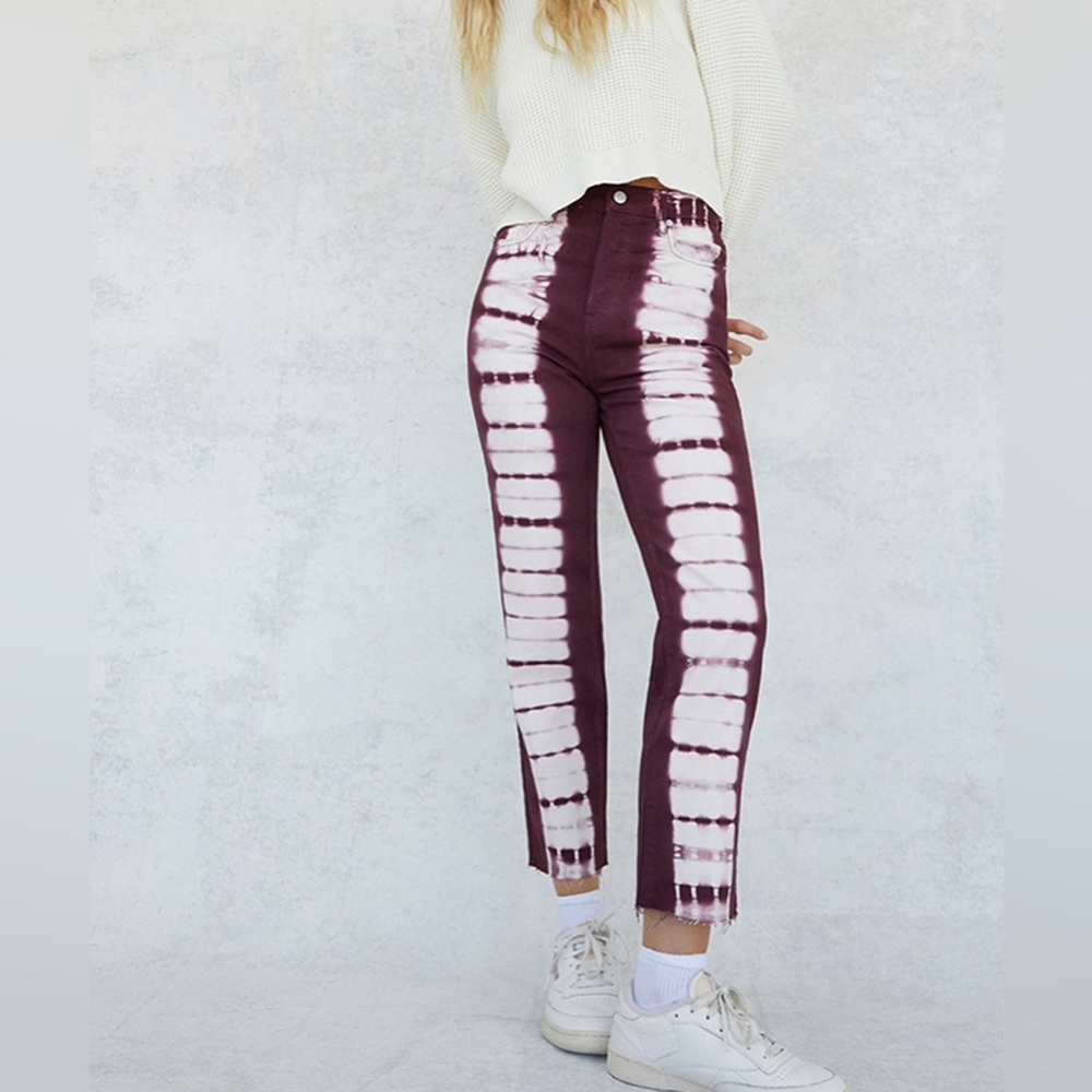 PacSun NEW Eco Raspberry Tie Dye High Waisted Straight Leg Jeans Size 29 NWT